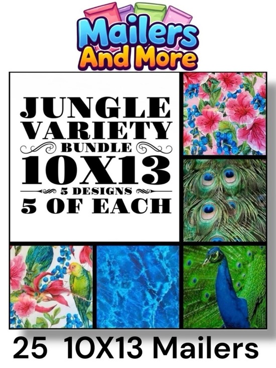 Other - 25 10x13 Jungle Poly Mailers Variety Bundle